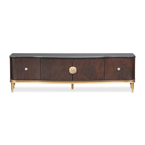Camellia Field Media Cabinet Warm Pecan