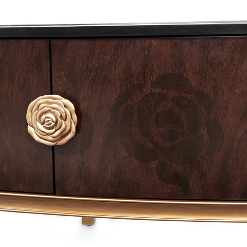 Camellia Field Media Cabinet Warm Pecan