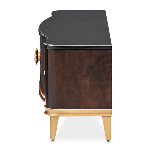 Camellia Field Media Cabinet Warm Pecan