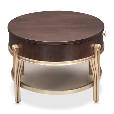 Camellia Field Oval Cocktail Table Warm Pecan