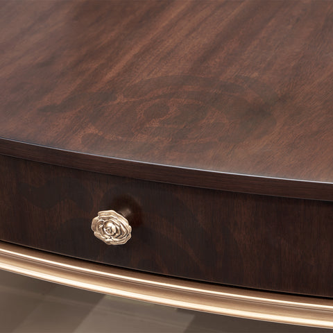 Camellia Field Oval Cocktail Table Warm Pecan