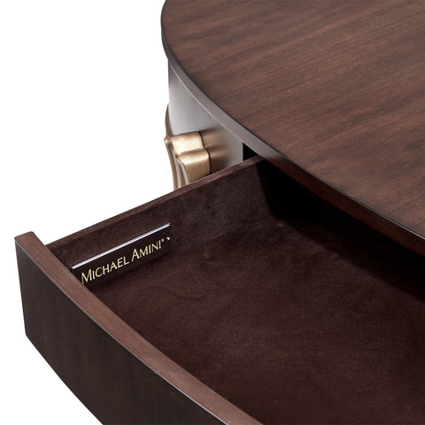 Camellia Field Oval Cocktail Table Warm Pecan