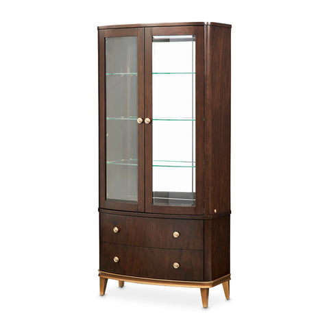 Camellia Field Display Cabinet 2pc Warm Pecan