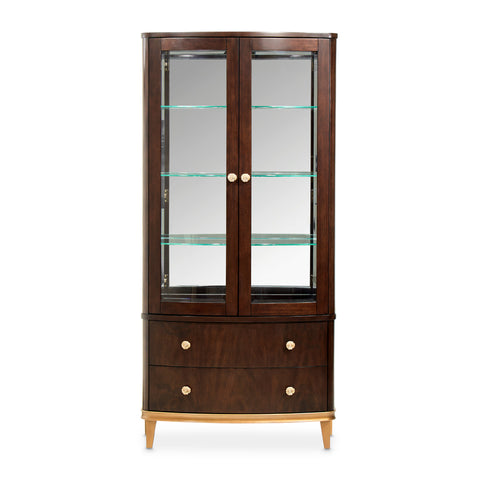 Camellia Field Display Cabinet 2pc Warm Pecan