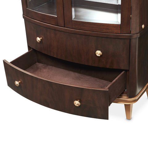 Camellia Field Display Cabinet 2pc Warm Pecan