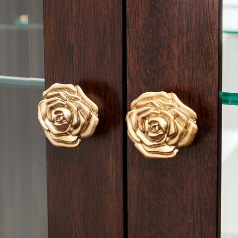 Camellia Field Display Cabinet 2pc Warm Pecan