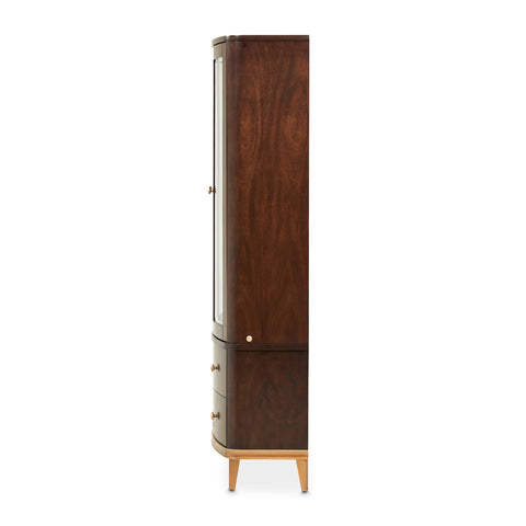 Camellia Field Display Cabinet 2pc Warm Pecan