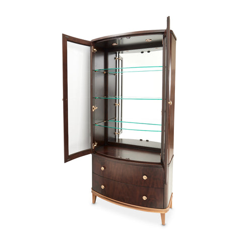 Camellia Field Display Cabinet 2pc Warm Pecan