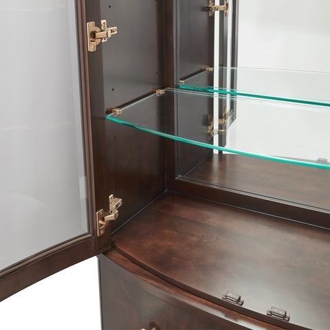 Camellia Field Display Cabinet 2pc Warm Pecan