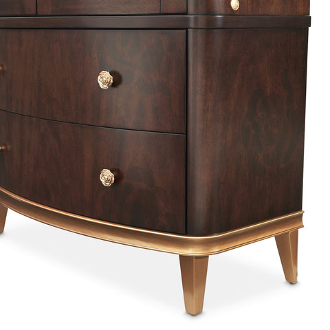 Camellia Field Display Cabinet 2pc Warm Pecan