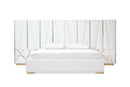Modern White Bed + Gold 4-Piece Bedroom Set