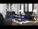  Signature Design by Ashley Party Time 3700315C Power Reclining Sofa with Adjustable Headrest EXTERNAL_VIDEO 1