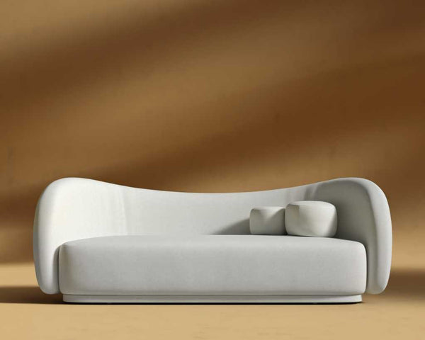 Contemporary Curved White Sofa