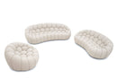 Luxurious Tufted White Sofa Set