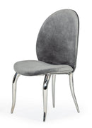 Luxurious Velvet Dining Chair with Silver Accent